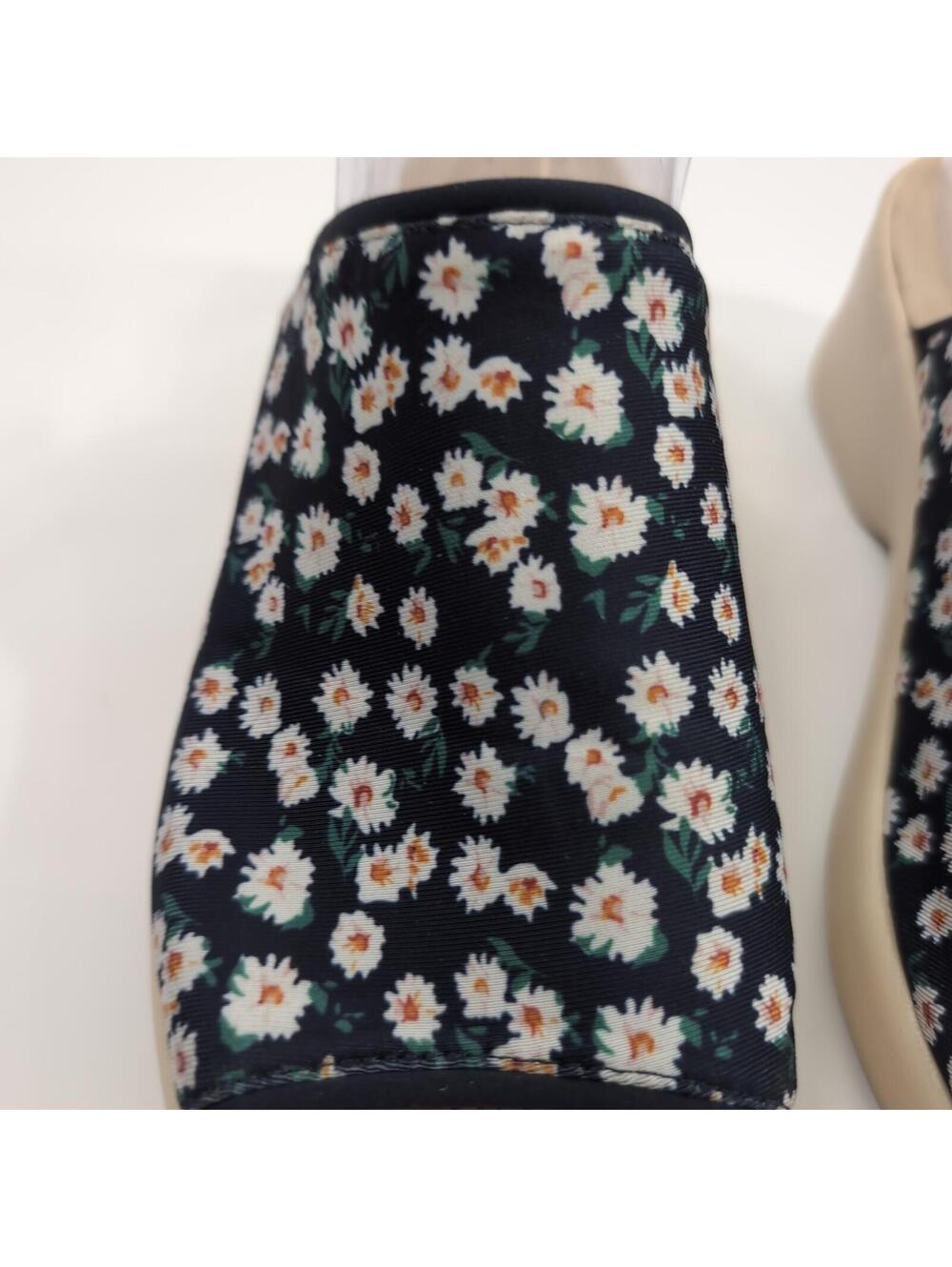 Bzees Navy Floral Slip-On Wedge Sandals with Cream Sole - Picture 9 of 9